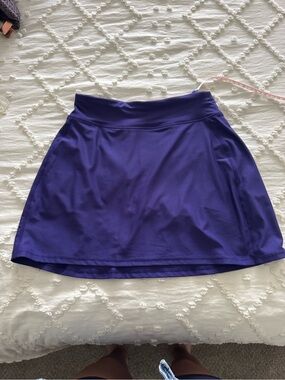 Purple Athletic Mini Skirt with Wide Waistband